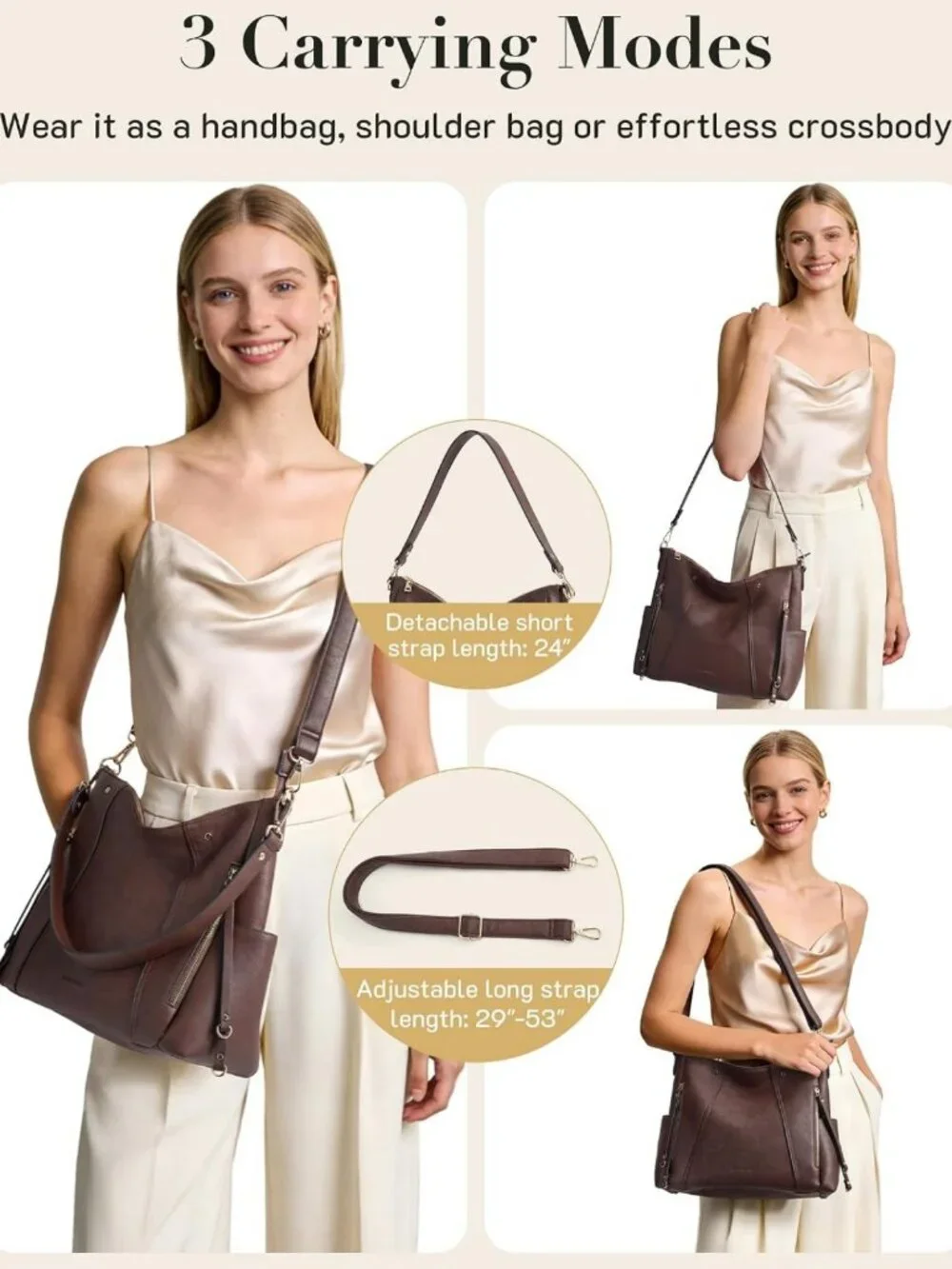 Stylish Vegan Leather Hobo Bag for Women | Versatile Crossbody Tote with